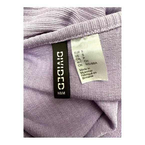 DIVIDED, H&M+ Ribbed Light Purple Cardigan Size Small - Picture 6 of 6